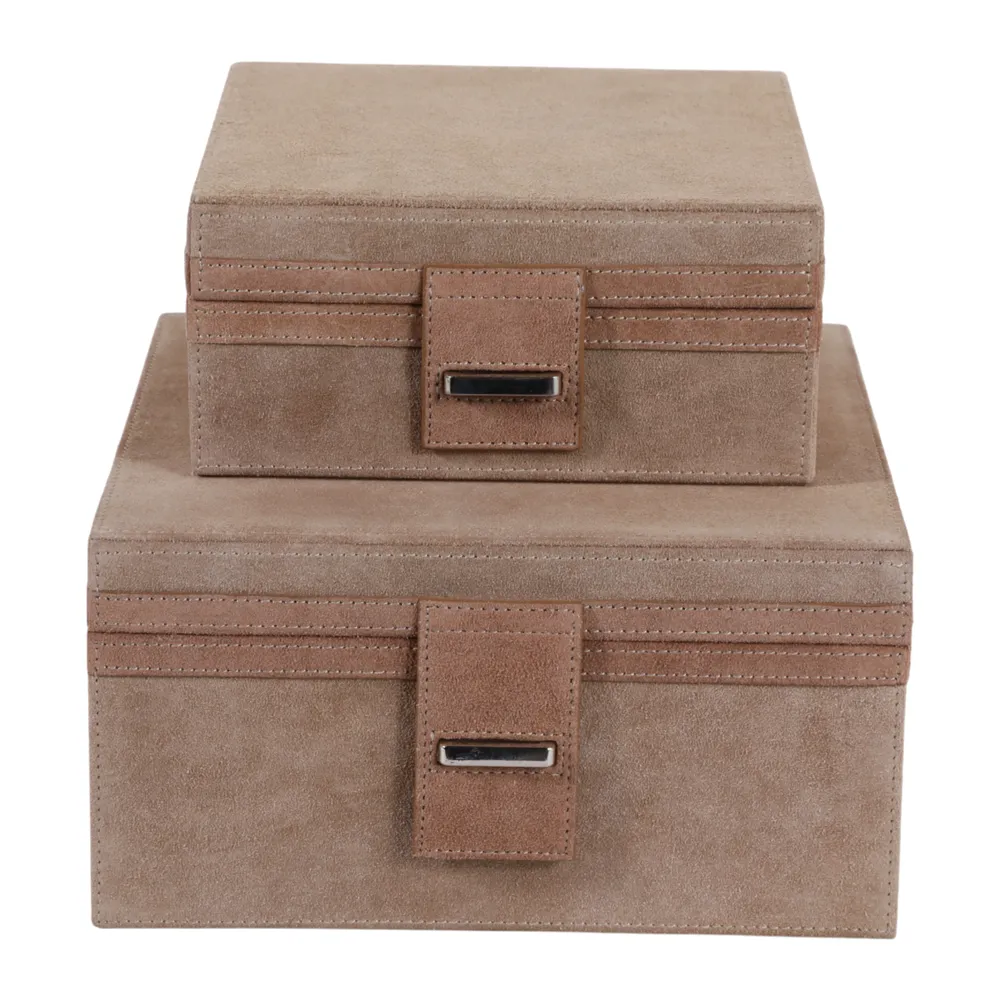 DEANLAND SET OF 2 TAN BOXES 5 (IN)