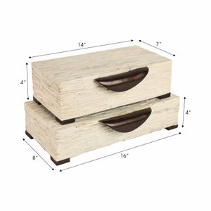 DIXONLEY SET OF 2 IVORY BOXES 4 (IN) 10
