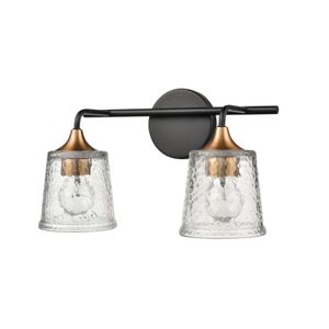 Hamy 15'' Wide 2-Light Vanity Light - Matte Black 3