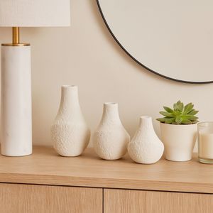 EDMONDFORD SET OF 3 IVORY VASES 9 (IN) 11