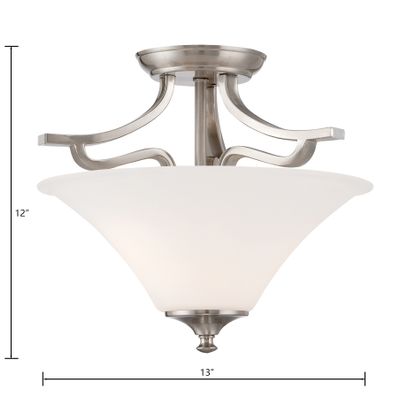 Treme 13'' Wide 2-Light Semi Flush Mount - Brushed Nickel