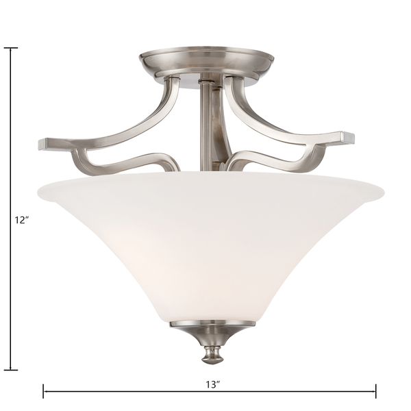 Treme 13'' Wide 2-Light Semi Flush Mount - Brushed Nickel