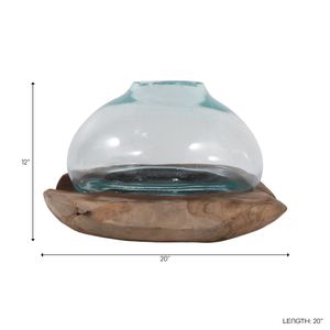 TIPTONWAY BROWN GLASS VASE 12 (IN) 9