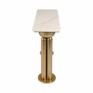 METAL, 42" MARBLE TOP CONSOLE, GOLD/WHITE 4