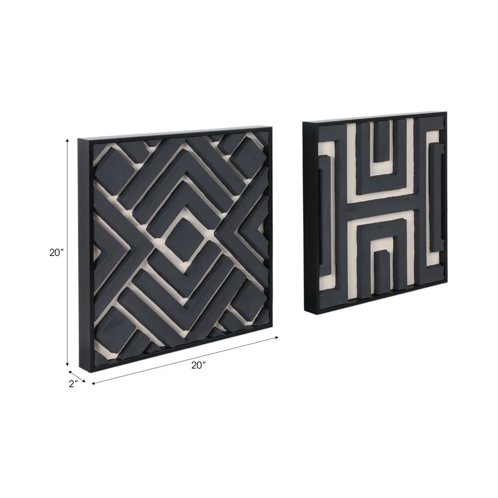 HALEHAVEN SET OF 2 BLACK ART 20 (IN)