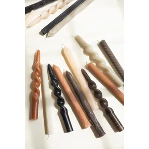 Set of 2 Spiral Taper Candles / Black 5