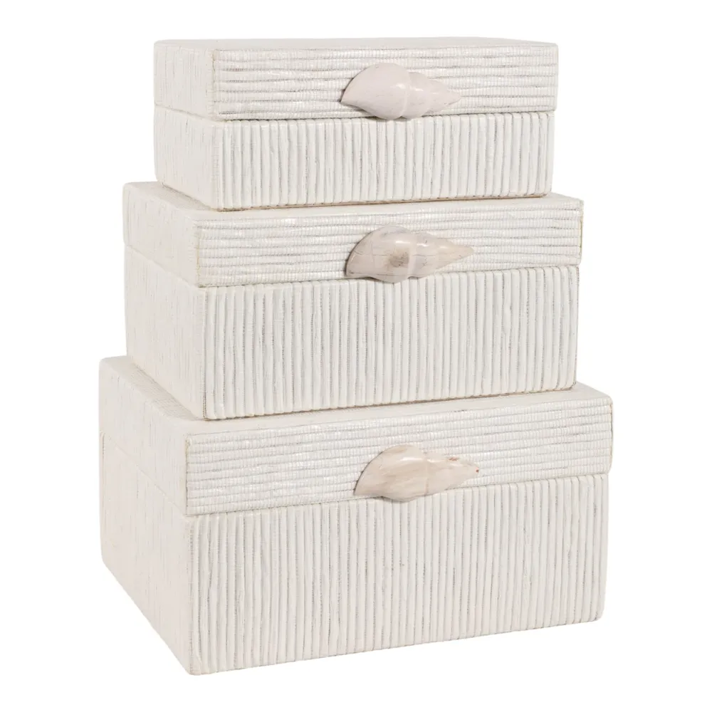DRAKEMILL SET OF 3 BROWN BOXES 7 (IN)