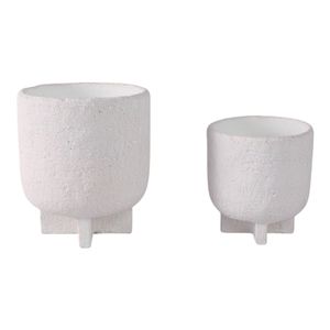 ELDONBROOK SET OF 2 WHITE PLANTER 8 (IN) 1