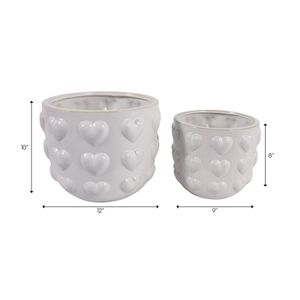 DRAPEROAK SET OF 2 IVORY PLANTER 10 (IN) 9