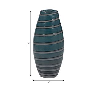 DENVERRIDGE BLUE GLASS VASE 12 (IN) 8