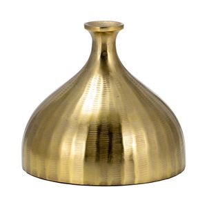 METAL, 7" BULBOUS VASE,GOLD 1