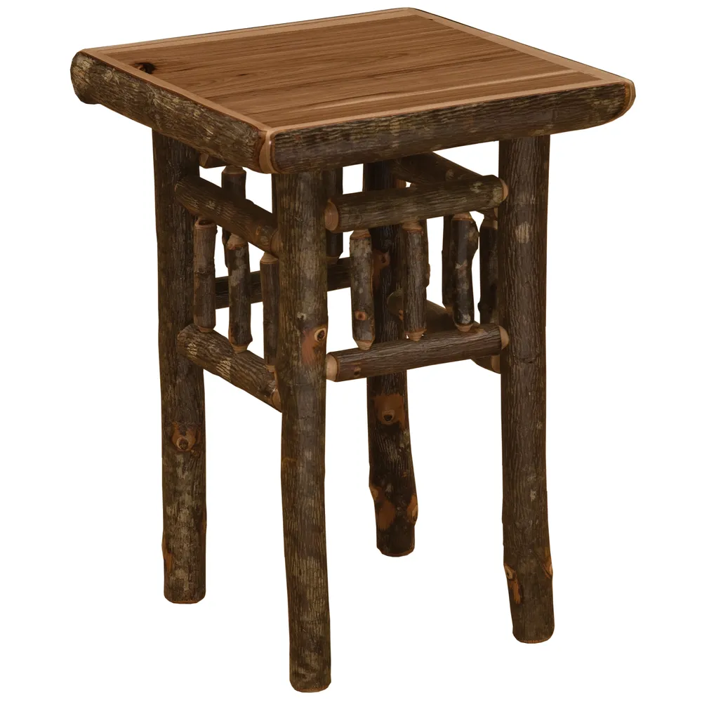 Hickory Log Open End Table - Cognac