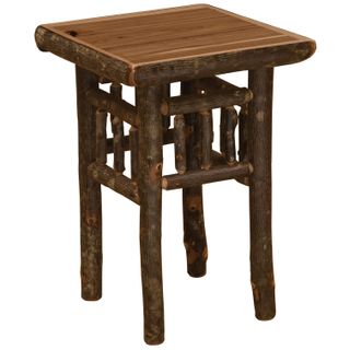 Hickory Log Open End Table - Cognac