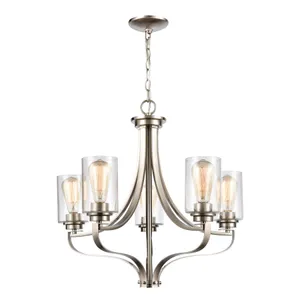 Market Square 24'' Wide 5-Light Chandelier - Brushed Nickel 1