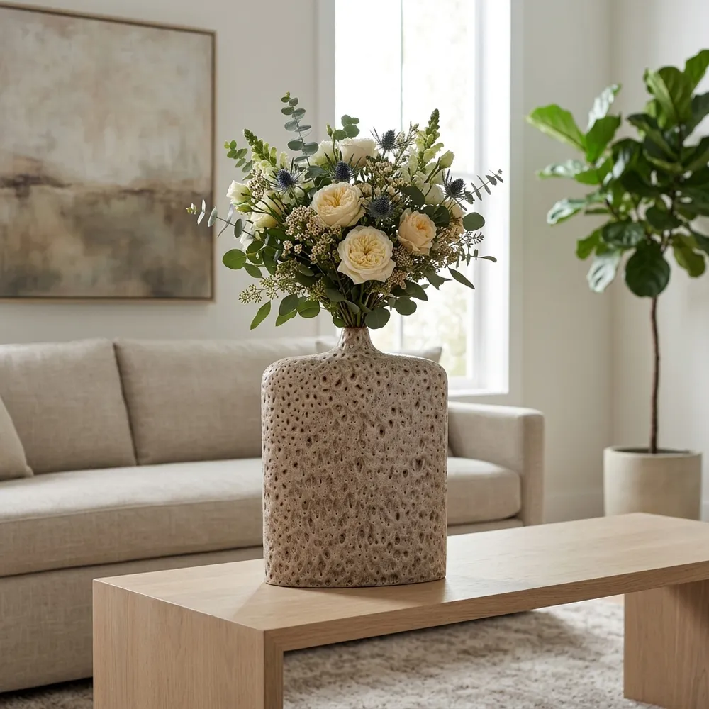 KEATONMILL WHITE VASE 17 (IN)