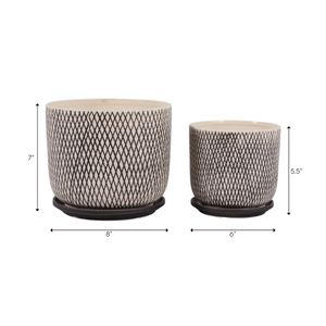 RAFECLIFF SET OF 2 BLACK PLANTER 7 (IN) 9
