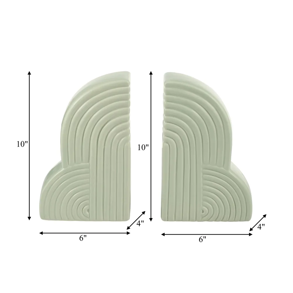 HAROLDPARK SET OF 2 GREEN BOOKENDS 10 (IN)