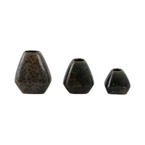 DENNINGHAM SET OF 3 BROWN VASES 8 (IN) 5