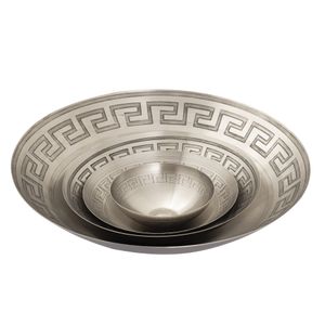Greek Key Centerpiece Bowl - Nickel 3