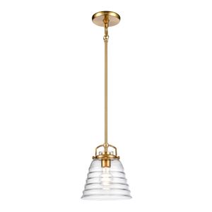 Current 8'' Wide 1-Light Mini Pendant - Satin Brass 1