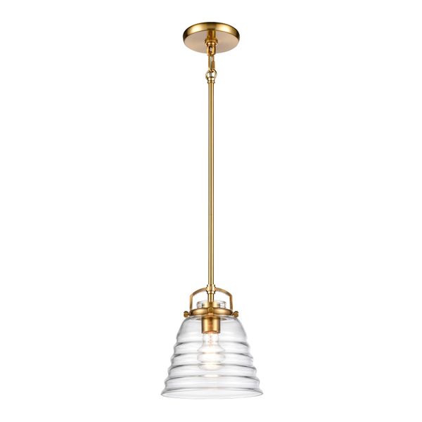 Current 8'' Wide 1-Light Mini Pendant - Satin Brass