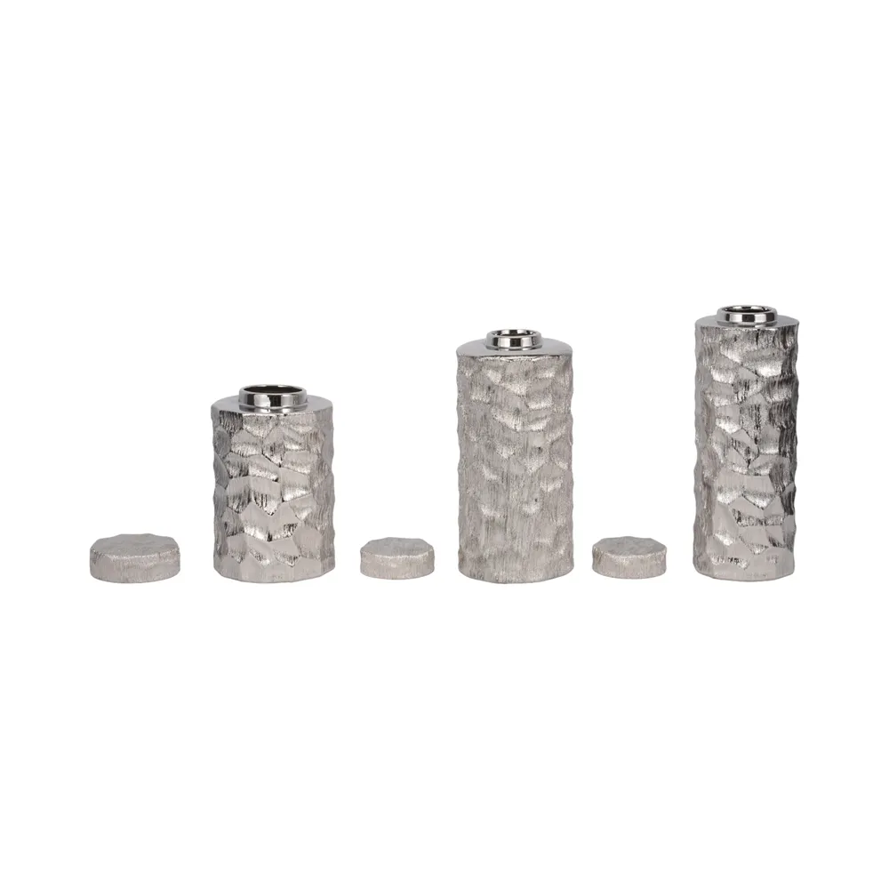 HENDONVIEW SET OF 3 SILVER VASES 14 (IN)