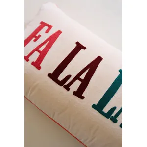 Velvet Falalalala Embroidery Pillow 2