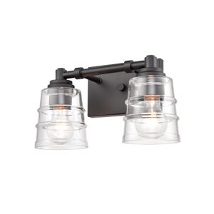 Pulsate 13'' Wide 2-Light Vanity Light - Matte Black 2