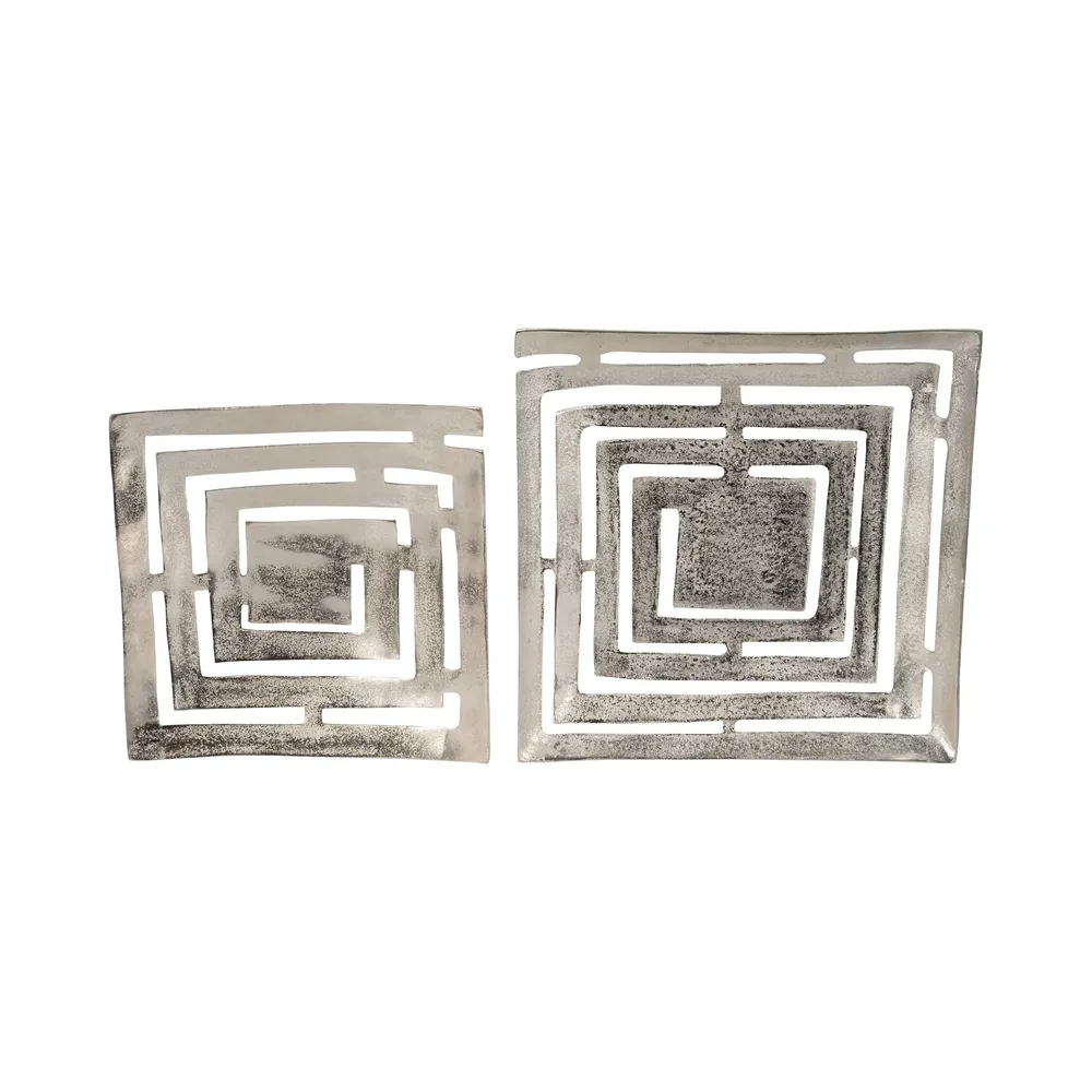 GRAHAMHAVEN SET OF 2 SILVER METAL 3 (IN)