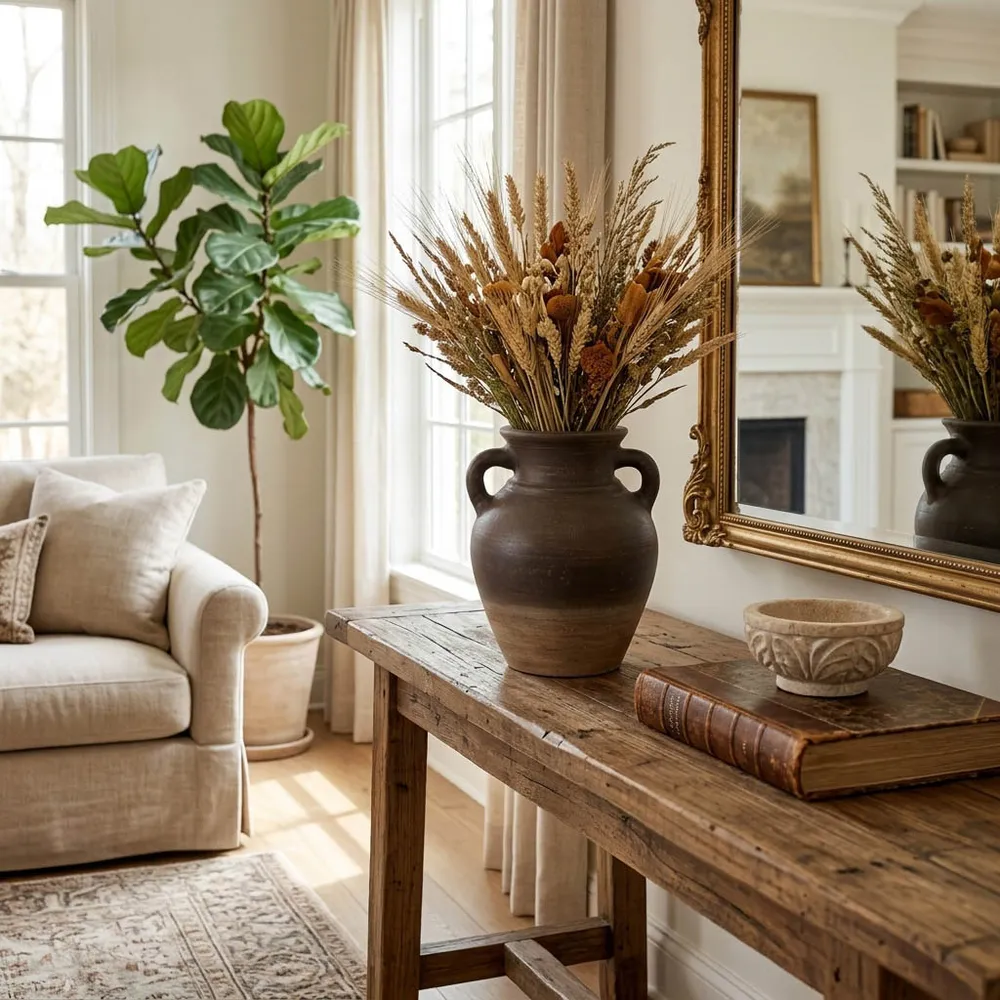 CARLINROSE BROWN VASE 10 (IN)