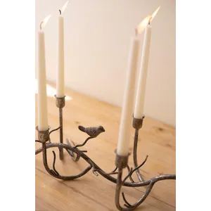 Rustic Metal Candelabra with Birds 2