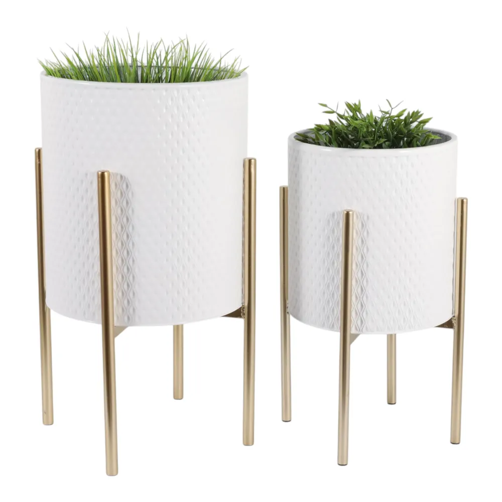 HAYFORDTON SET OF 2 WHITE PLANTER 23 (IN)