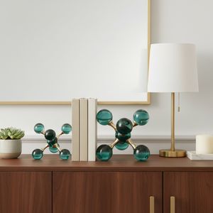 CLOVERWELL SET OF 2 GREEN BOOKENDS 7 (IN) 2