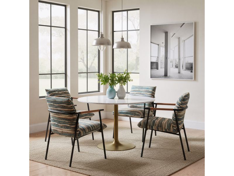 Ithaca Dining Table White & Gold 10