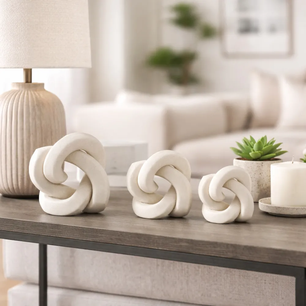 PEYTONHAM SET OF 3 WHITE DECOR 6 (IN)