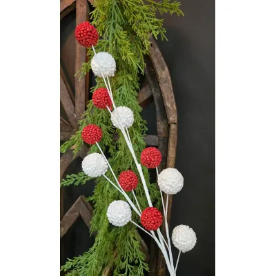 Red & White Ball Stem
