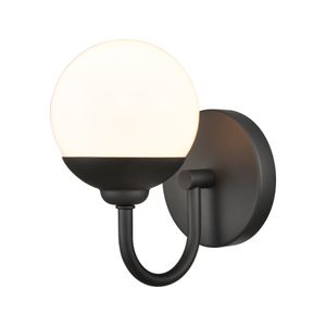 Fairbanks 8.5'' High 1-Light Sconce - Matte Black with Opal 3