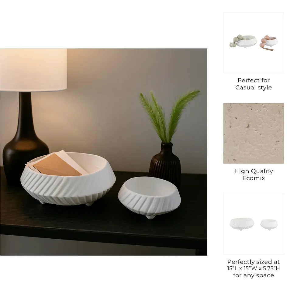 GILBERTRUN SET OF 2 WHITE BOWLS 6 (IN)