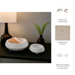 GILBERTRUN SET OF 2 WHITE BOWLS 6 (IN) 9