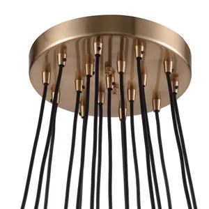 Boudreaux 29'' Wide 17-Light Chandelier - Matte Black with Antique Gold 3
