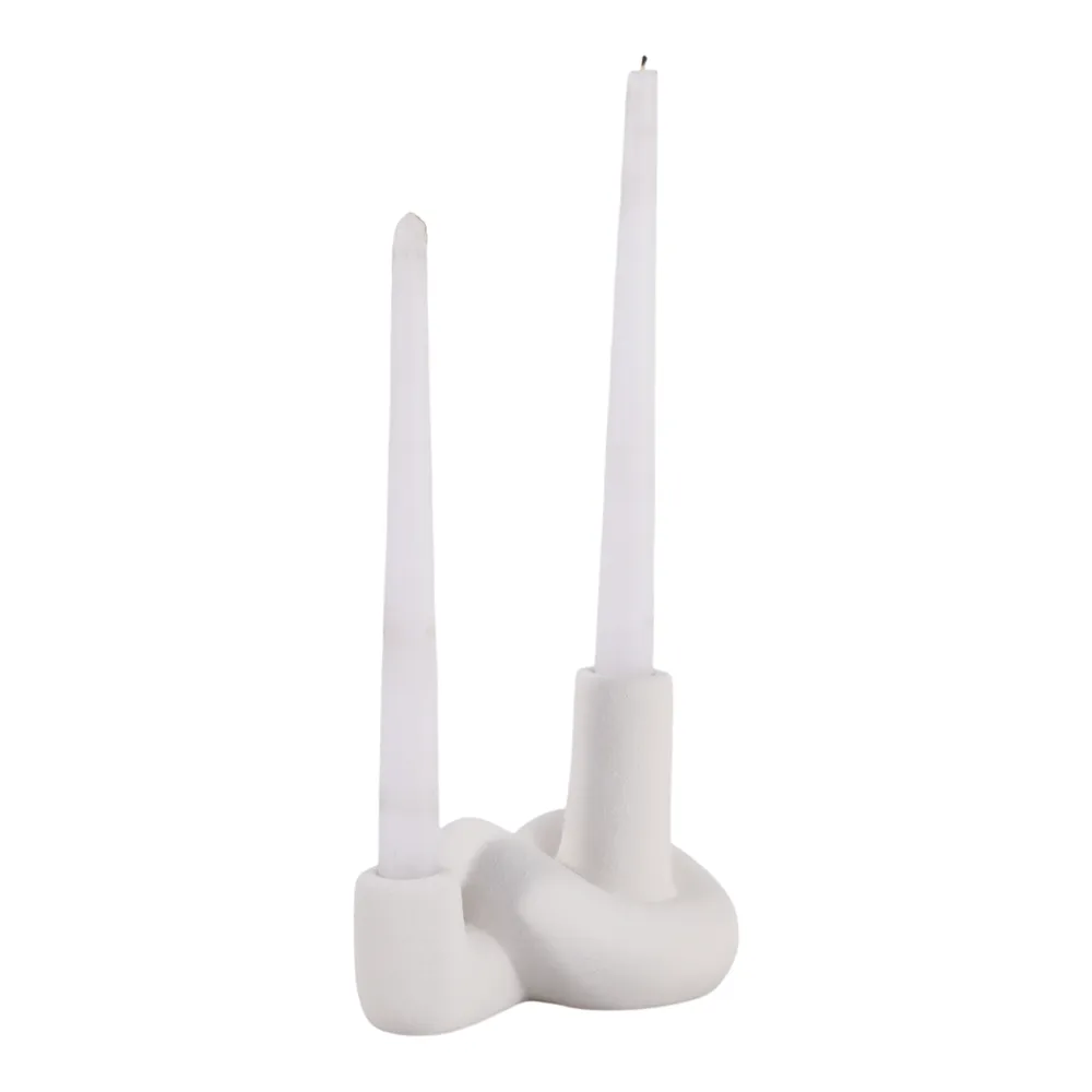 CORBINVIEW WHITE CANDLE HOLDER 6 (IN)