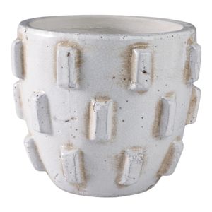 8X7" SCULPTURAL HOBNAIL PLANTER, WHITE 3