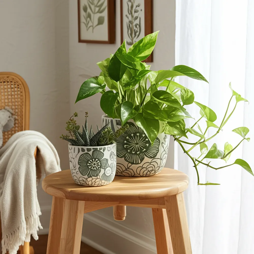 KAYEFORD SET OF 2 WHITE PLANTER 8 (IN)