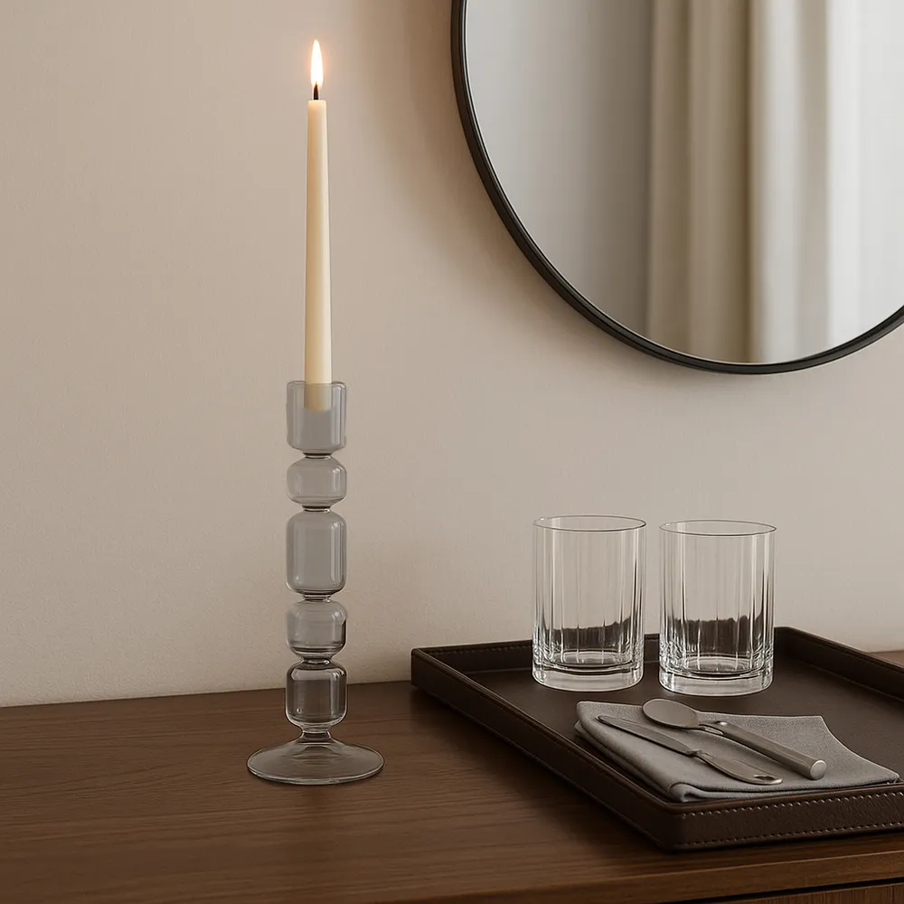 HENDONVALE BLACK CANDLE HOLDER 10 (IN)