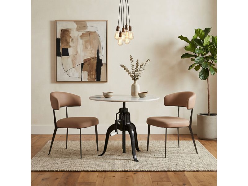 Mufid Bistro Table White & Black 8