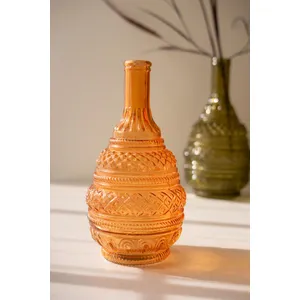 Set of 2 Large Pressed Glass Vases 5