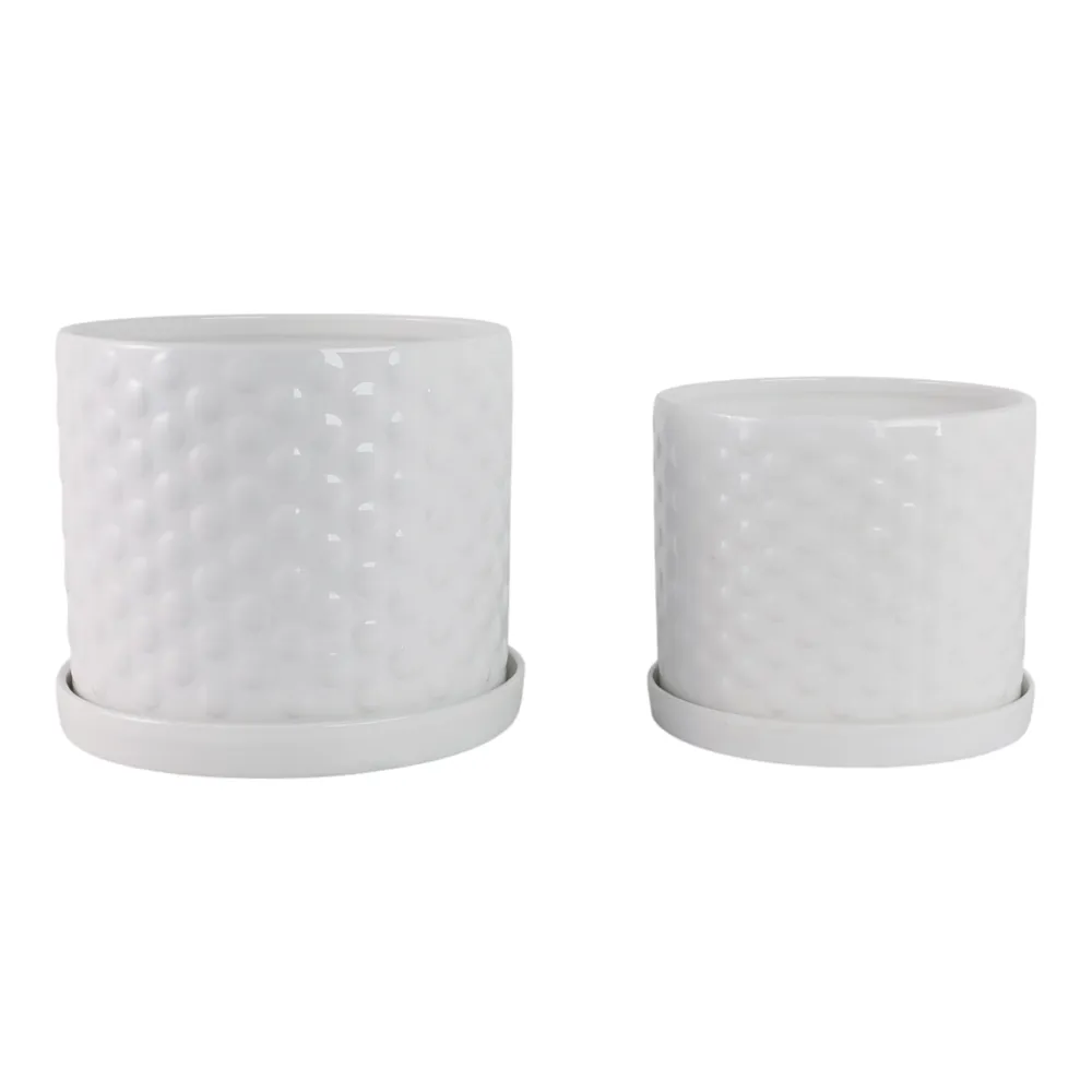 DECKERFORD SET OF 2 WHITE PLANTER 10 (IN)