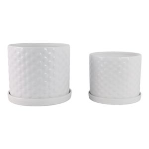 DECKERFORD SET OF 2 WHITE PLANTER 10 (IN) 5