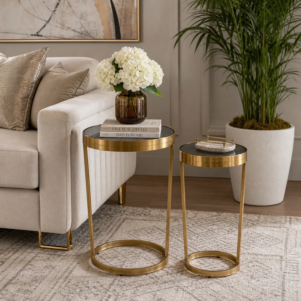 FORDHAM SET OF 2 BLACK TABLE 23 (IN)