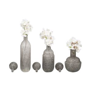 BURTONBURN SET OF 3 GRAY GLASS VASES 18 (IN) 3